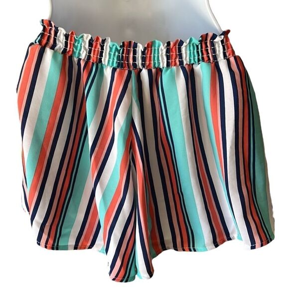 NEW Peace Love Cake Bright Stripe Shorts Size Small - Picture 2 of 11